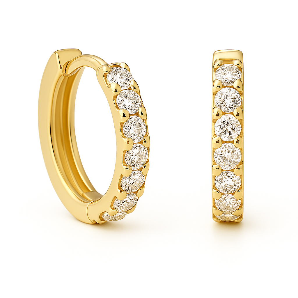 MILO - Stone hoop (White) Gold